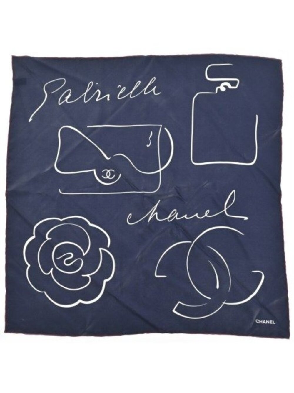 Chanel Bandana Scarf Navy
